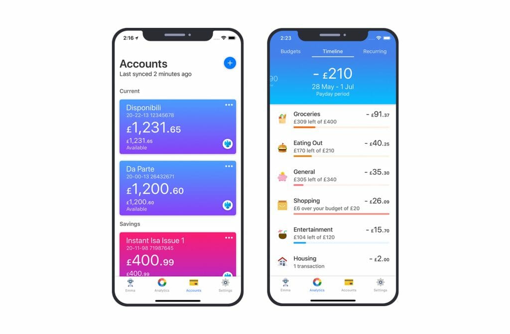 Emma money saving app.