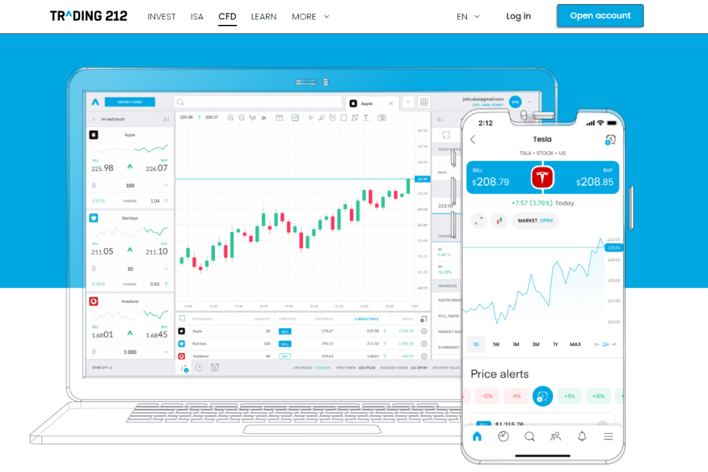 Trading 212 - Commission-free CFD trading platform with a free share upon sign-up.